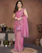Bollywood Embroidered Organza Saree for Women 