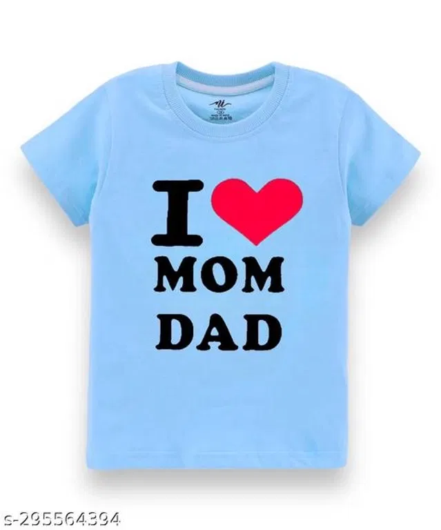 Round Neck T-Shirt for Boys & Girls (Sky Blue, 12-13 Years)