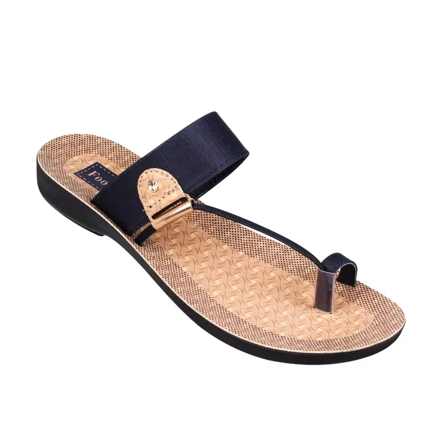 Slippers for Women (Blue & Cream, 4)