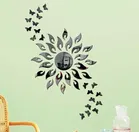Mirror Sticker Silver Sun with 20 Butterfly for Wall Pack of 20 10x20cm