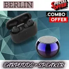 Wireless Bluetooth Speaker + Earbuds With Charging Case, 5.4 Bluetooth Version ,BLACK, 