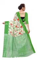 Cotton Flower Printed Saree for Women 