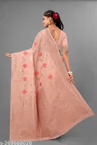 Cotton Linen Zari Woven Saree for Women 