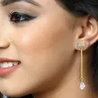 Designer Gold Plated Chain Drop Earrings Set for Women & Girls 