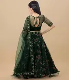Net Embroidered Semi Stitched Lehenga for Girls 