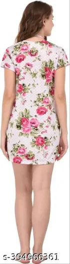 Satin Solid Babydoll for Women, Pink 