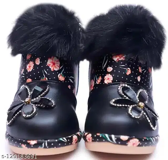 Boots for Girls (Black, 2-2.5 Years)
