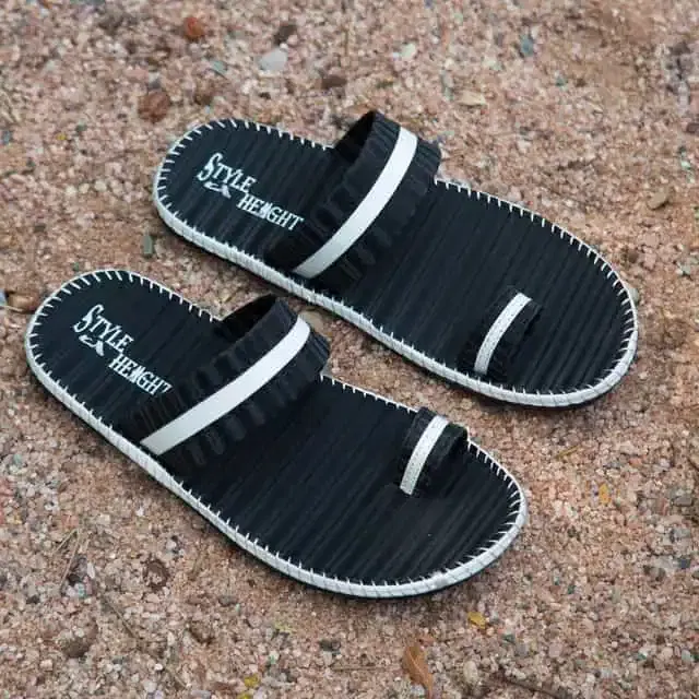 Style Height Synthetic Airmix Men's Slipper (Black, 6) (BM256)