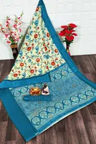 Cotton Linen Printed Saree for Women 