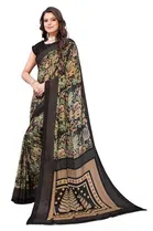 Women Georgette Printed Saree With Unstitched Blouse 