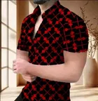 Silk Half Sleeves Shirt for Men (Multicolor, S)
