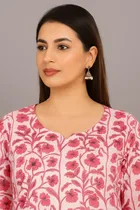 Cotton Floral Print Short Kurti for Women 