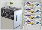 Knit Printed Fridge 4 Pcs Mat with Top Cover 