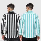 Cotton Blend Striped Shirts for Men, Multicolor 