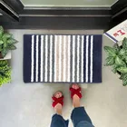 Enyra Selena Anti Slip Tufted Mat 38x58 Navy Multi Stripe 