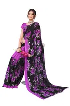 Women Georgette Printed Saree With Unstitched Blouse 
