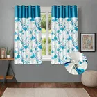 Alaqsa Blue Floral Polyester Window Curtain 5ft Pack of 1