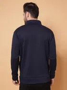 Fleece Printed Sweatshirt for Men, Dark Blue 