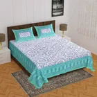Sanganeri Jaipuri Traditional Printed Double Bed Sheet with 2 Pillow Covers 
