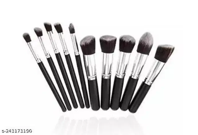Premium Makeup Brushes (Multicolor, Set of 10)