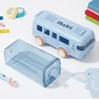 Plastic Bus Shape Sipper Bottle for Kids, Multicolor 