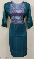 Cotton Blend Embroidered Kurti for Women 