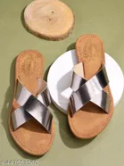 Shoetopia Brown Flat Sandals 