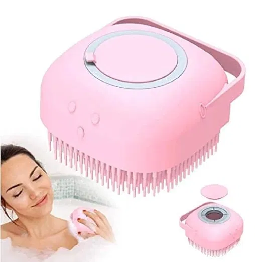 SIlicone Body Scrubber with Soap Dispenser (Assorted, Pack of 1)