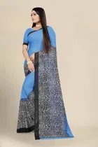 SVB जॉर्जेट साड़ी विद ब्लाउज फॉर विमेंस 