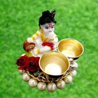 Metal Decoretive Pooja Thali, Multicolour Pack of 1