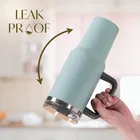 Stainless Steel Vacuum Insulated Tumbler with lid and Straw 1200ml