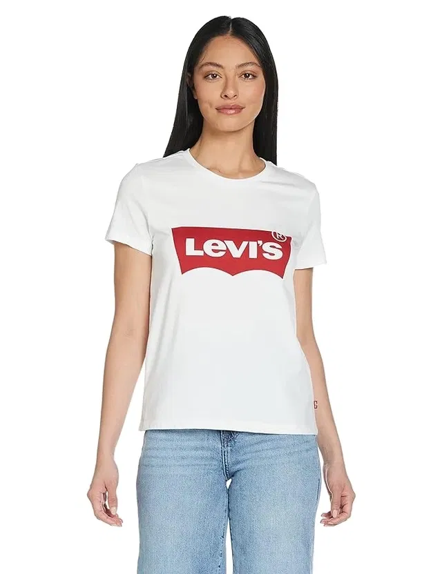 Round Neck Printed Cotton T-Shirts for Women (White, S)