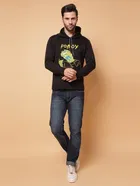 Pd Boy Printed Hoodie for Men (Black, M)