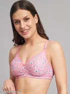 Cotton Blend Printed Padded Bra for Women 