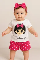 Cotton Blend Printed Clothings Set for Girls 