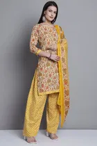 Cotton Blend Printed Salwar Suit for Women 