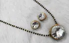 Alloy Mangalsutra With Earring for Women, Black