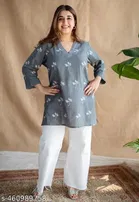 Rayon Block Print Short Kurti for Women 