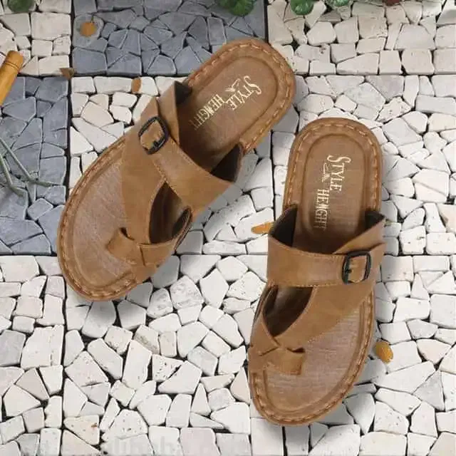 Style Height Synthetic Airmix Men's Slipper (Tan, 6) (BM271)