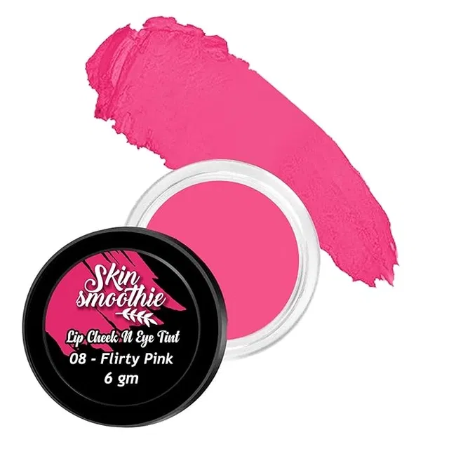 Skin Smoothie Just Organic 3 in 1 Lip, Cheek and Eye Tint, Flirty Pink, 6 g