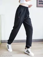 Lycra Trouser for Women, Black 