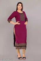 Viscose Rayon Solid Kurti for Women 