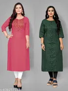 Geometric Printed Cotton Kurti for Women, Pack of 2 