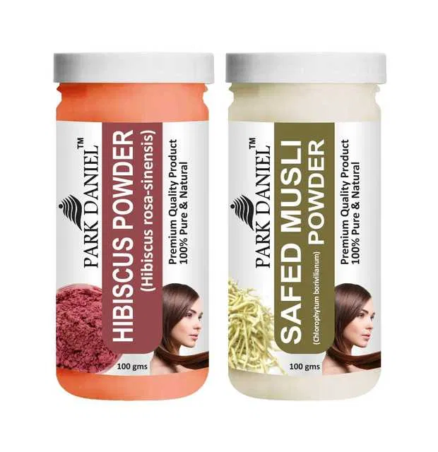 Park Daniel 100% Pure & Natural Hibiscus Powder & Safed Musli Powder (Pack Of 2, 100 g) (SE-899)