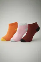 Cotton Solid Socks for Women (Multicolor, Pack of 3)