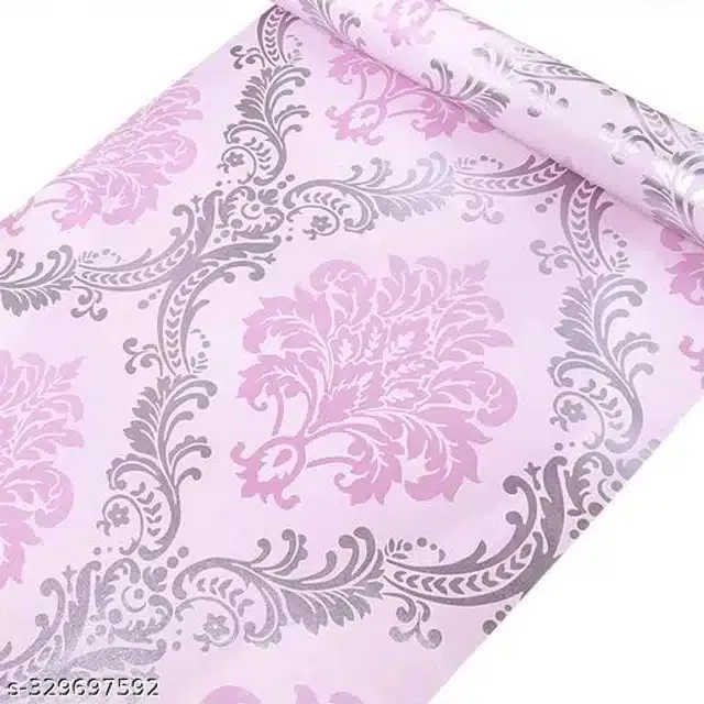 Vinyl Wallpaper for Home (Pink, 45x250 cm)