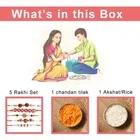 Rishtey Ki Dor – Ethnic Chandan Akshat Assorted Rakhi Pack of 5