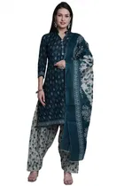 Cotton Printed Kurta with Pant & Dupatta 