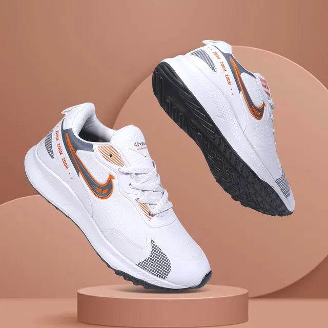 Sport Shoes for Men, White & Orange (10)