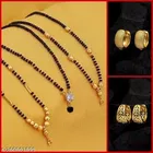 Alloy 3 Pcs Mangalsutra with 2 Pair Earrings for Women 